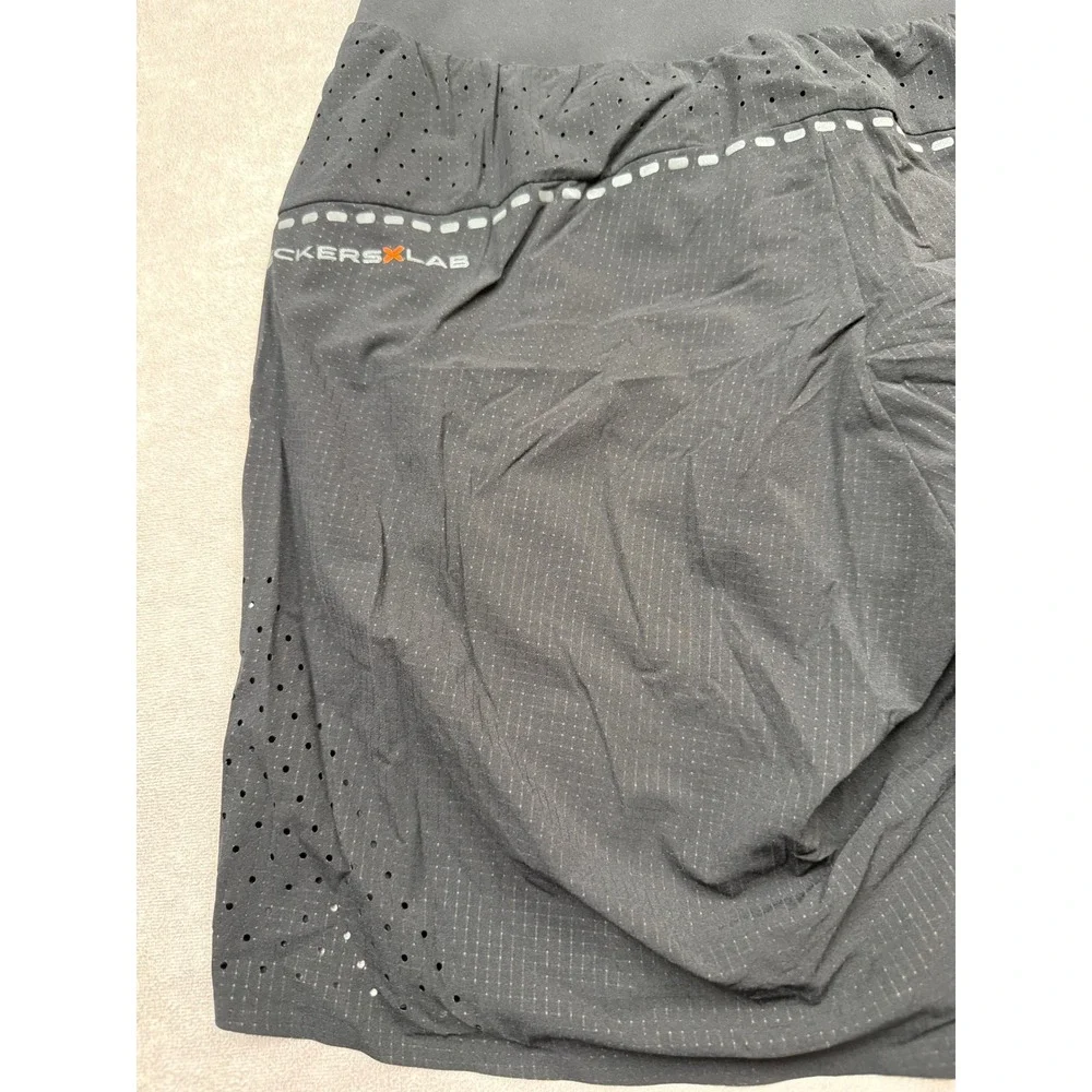 Deckers‎ X Lab Mens M 2-in-1 Running Shorts Black Reflective Pocket Performance
